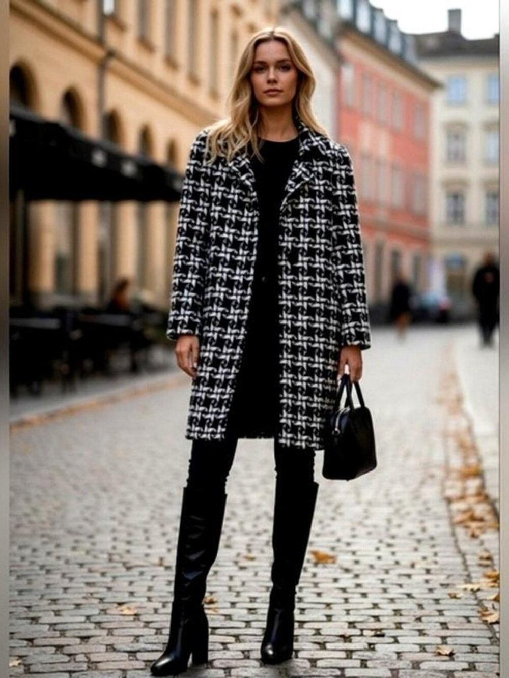 $448 NEW Juicy Couture Wool SWING Coat Size L Black Angel Twist Black City Chic